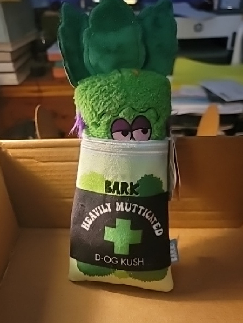 Bark Green Plush D-OG Kush Novelty Dog Toy